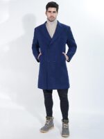 Ink Blue Wool Long Coat - Image 2