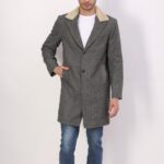 Charcoal Grey Melange Wool Trench Coat