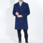 Ink Blue Wool Long Coat