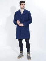 Ink Blue Wool Long Coat