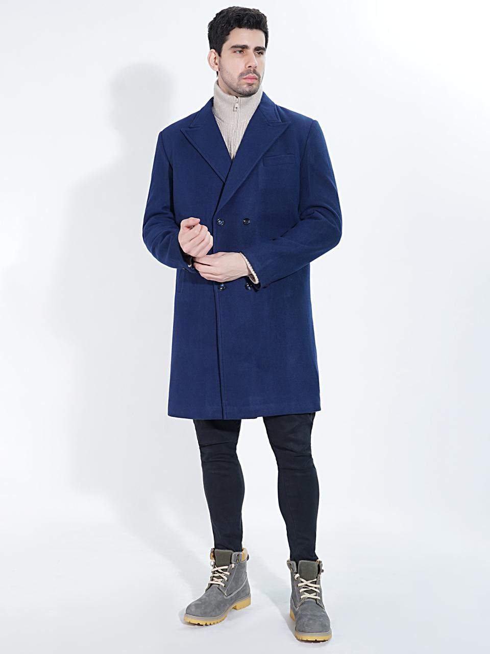 2 Ink Blue Wool Long Coat - Image 1
