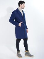 Ink Blue Wool Long Coat - Image 4