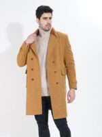 Classic Camel Fur Collar Luxury Warm Over Coat - Image 4