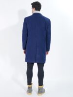 Ink Blue Wool Long Coat - Image 5
