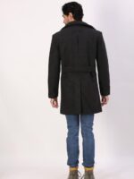 Classic Black Double-Breasted Over Coat - Image 6